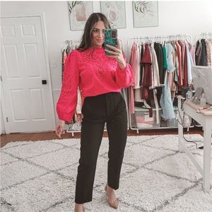 J.Crew pink eyelet top